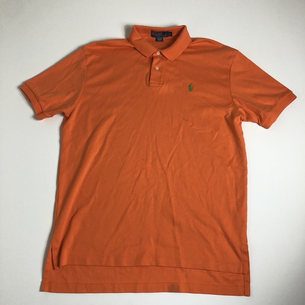 Mens Polo Ralph Lauren Shirt Size Large Orange H74